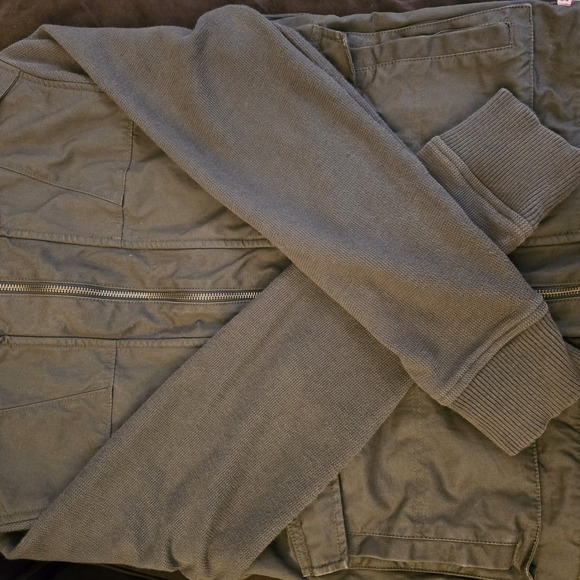 Banana Republic Heritage Collection Jacket GREEN hooded MEN M Safari Bomber - Picture 7 of 16